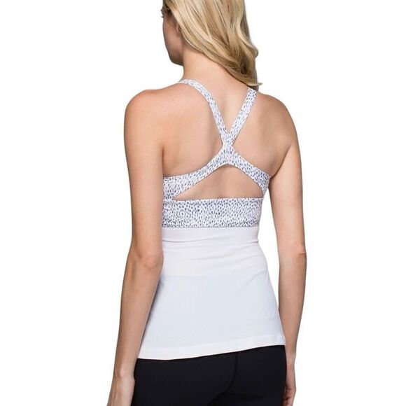 Lululemon Wrap It Up Tank Dottie Dash White Black / White Size 8 - Picture 10 of 10